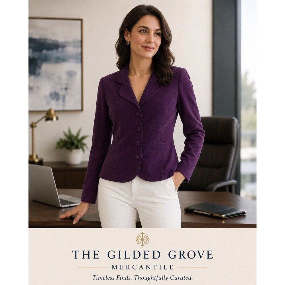Vintage EXPRESSIONS Purple Button Down Blazer Even PRINCE 💜 Would Approve! Y2K